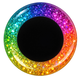 18mm Regenboog Glitter Ogen