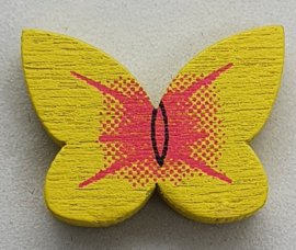 Vlinder Kralen Geel 20x15mm (7 stuks)