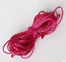 Wax koord 1mm Donker Fuchsia