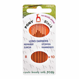 Pony Black Stopnaalden lang nr.8 wit - 10st