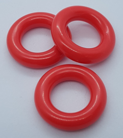 Plastic ringetjes - 25 mm - Rood (5 Stuks)