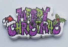 Houten Merry Christmas Knopen 3,5 x 1,8cm