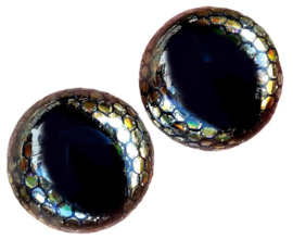 12 mm Honingraat Gouden Glitter Ogen