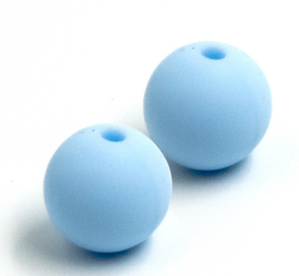 Pastel Blauwe Silicone Kralen 12mm (5 Stuks)