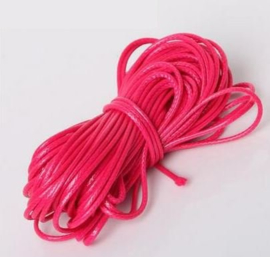 Wax koord 1mm Licht Fuchsia