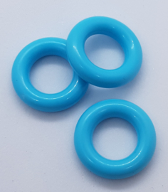 Plastic ringetjes - 25 mm - Aqua Blauw (5 Stuks)