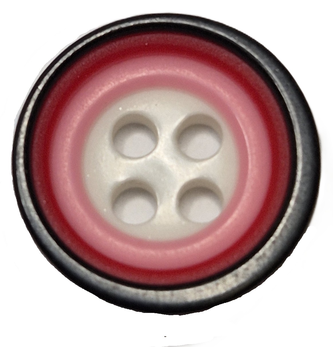 5 Roze Witte Knopen 12 mm