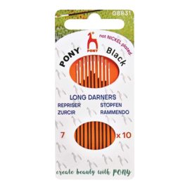 Pony Black Stopnaalden lang nr.7 wit - 10st