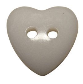Hartjes Knopen 14mm Wit (5 stuks)
