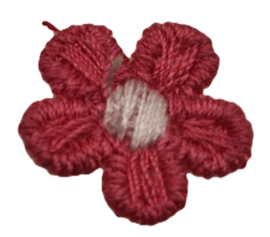 Bloemetjes Donker Roze 15mm (5 stuks)