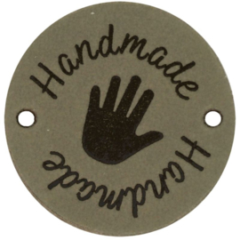 Durable - Leren Label Rond Handmade (2 stuks)