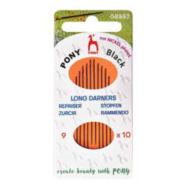 Pony Black Stopnaalden lang nr.9 zwart - 10st