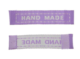 Lila Stoffen Handmade Labels 4,5 cm (5 Stuks)