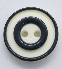 Witte Knoop met Zwarte Cirkels 15mm