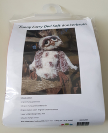 zz Haakpakket Funny Furry Owl Soft donkerbruin