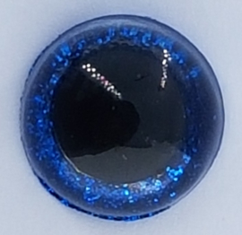 Blauwe Sparkle Glitter Ogen 16mm