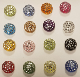 Gekleurde Ronde knopen met Glitters 13mm