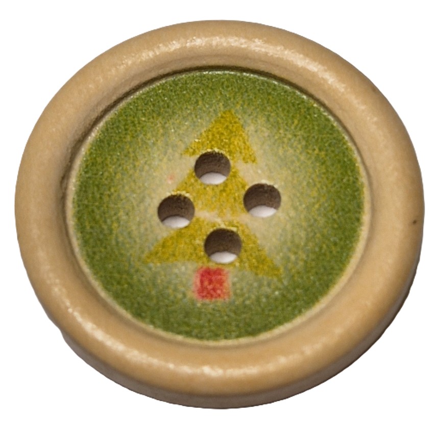 Kerst Knopen 25mm Kerstboom (2 stuks)