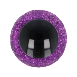 Opry Paarse Glitter Oogjes 18mm