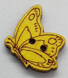Vlinder Knoop Geel 25x15mm