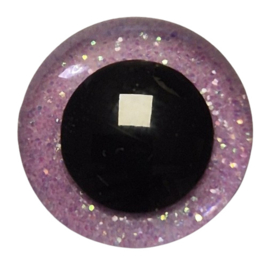 Donker Roze Glitter Ogen 16mm