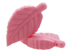 Siliconen Kraal Blaadje Roze