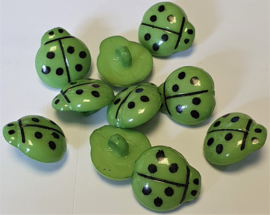 Lieveheersbeestje knoop Groen 16mm (10 stuks)