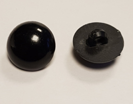 Zwarte Half Ronde Ogen Knoopjes 15mm  (10 stuks)