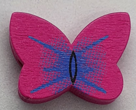 Vlinder Kralen Donker Roze 20x15mm (7 stuks)