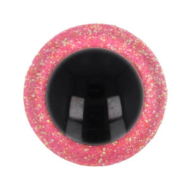 Opry Roze Glitter Oogjes 18mm
