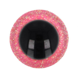 Opry Roze Glitter Oogjes 8mm