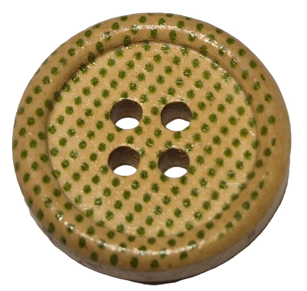 Houten Knoop Gestippeld Groen 20mm (5 stuks)