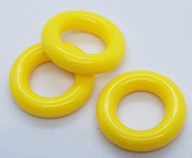 Plastic ringetjes - 25 mm - Geel (5 Stuks)