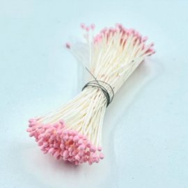 144 st meeldraadjes 1 mm mat roze