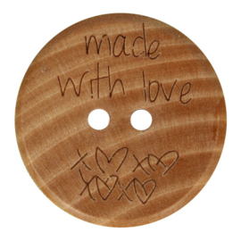 Houten Knoop Made with Love 20mm