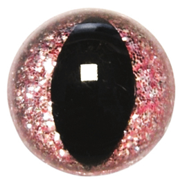 Glitter Katten Ogen Licht Roze 12mm