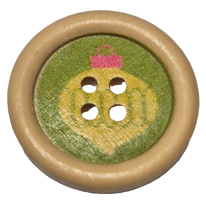Kerst Knopen 25mm Kerstbal (2 stuks)