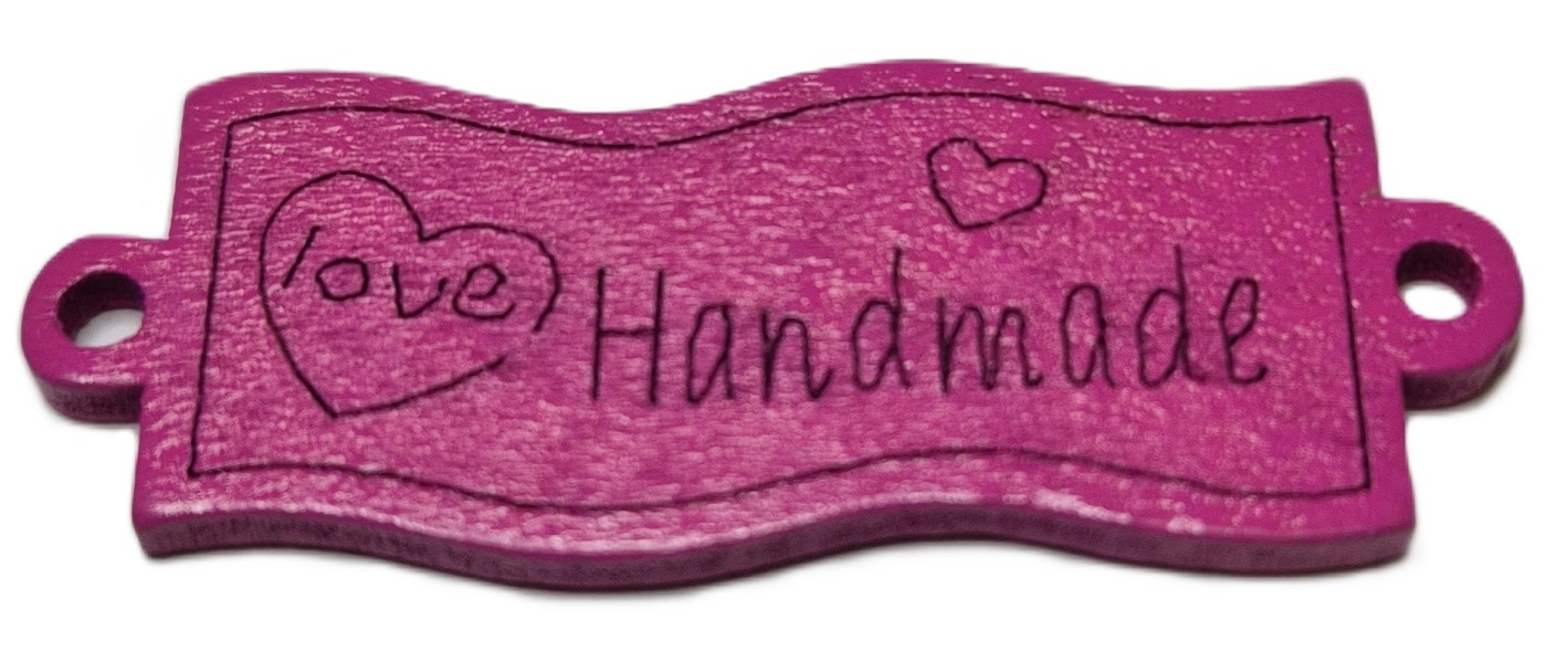 Houten Handmade Knoop Donker Roze