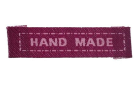 Donker Roze Stoffen Hand made labels 4,5cm  (5 Stuks)