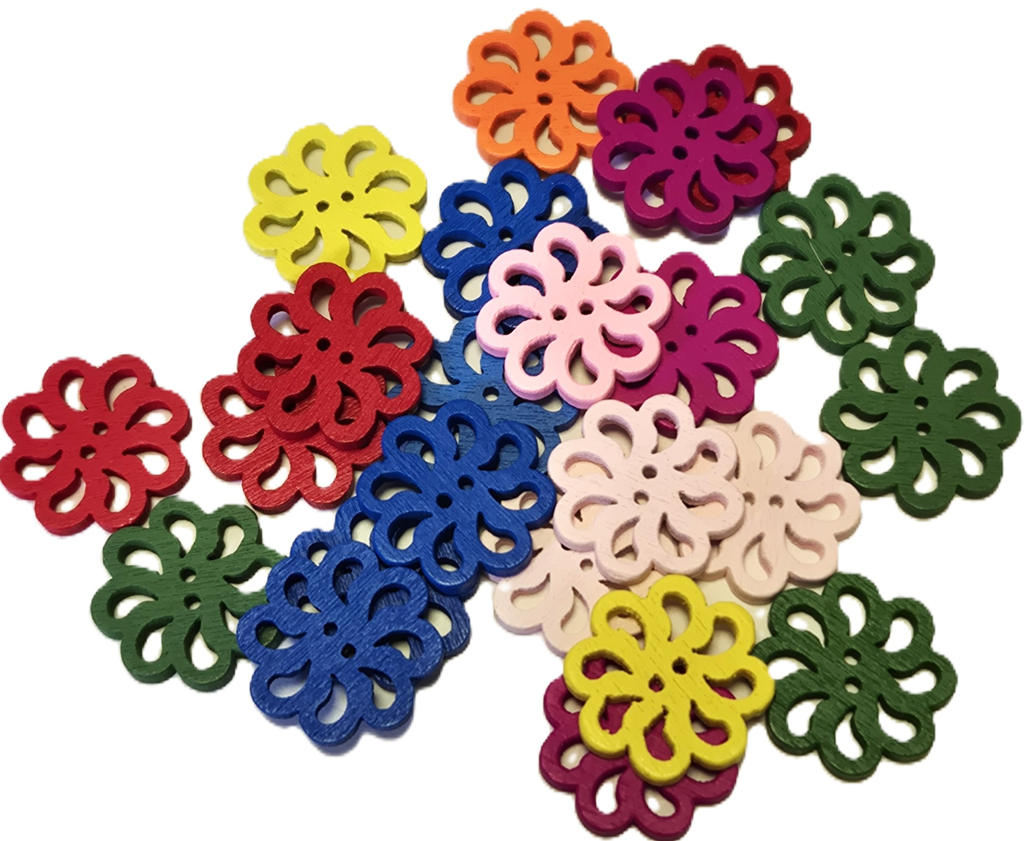 23 Gekleurde Bloemen Knopen 18mm