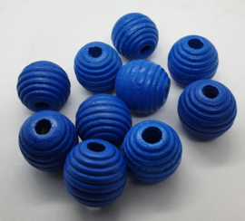 Ribbel Kralen Donker Blauw 20mm (10 Stuks)