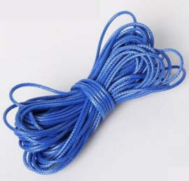 Wax koord 1mm Middel Blauw