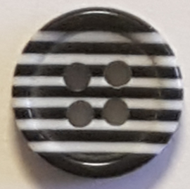 Zwart Wit Gestreepte Knoop 11mm