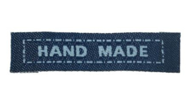 Blauwe Stoffen Handmade Labels 4,5 cm (5 Stuks)