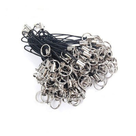 Zwarte Telefoon hangers sleutelhangers 5 cm  (10 Stuks)