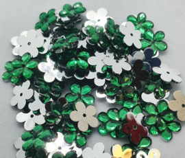 Groene Bloemen Pailletten 10mm