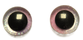 Licht Roze Groene Glitter Ogen 14mm II