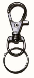 Musketon Sleutelhangers Zilverkleurig 3,2cm met ring (5 Stuks)