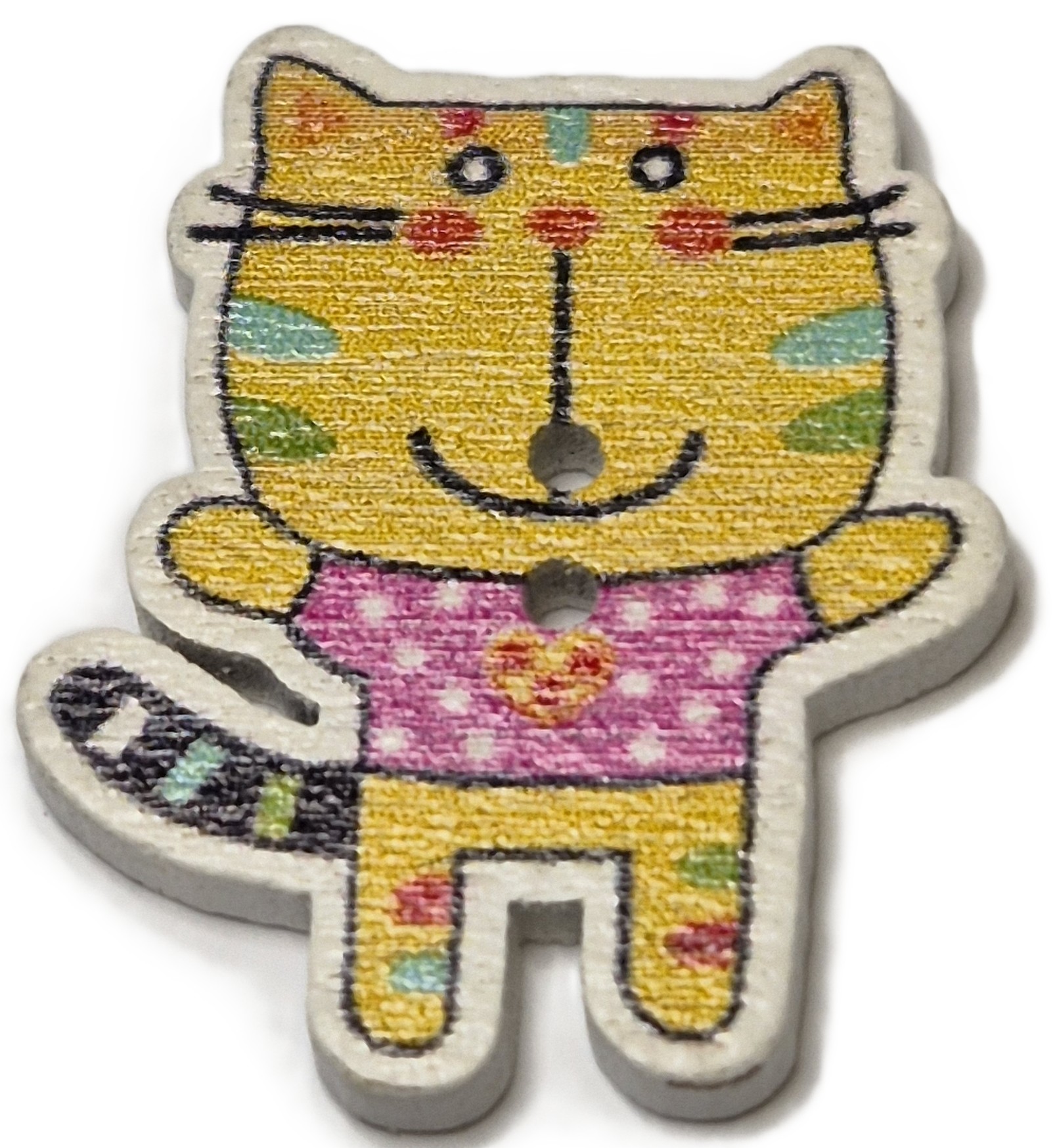 Katten Knopen Geel (5 stuks)