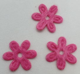 25 Roze Stoffen Bloemetjes 15mm